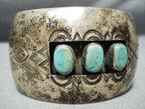 Incredible Huge Vintage Native American Navajo Royston Turquoise Sterling Silver Bracelet-Nativo Arts