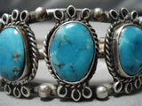 Impressive Vintage Zuni Native American Turquoise Sterling Silver Bracelet-Nativo Arts