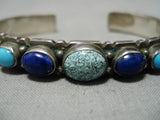 Quality Vintage Native American Navajo Spiderweb Turquoise Sterling Silver Bracelet Old-Nativo Arts