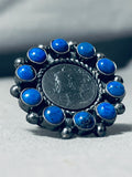 Rare Native American Navajo Denim Lapis Sterling Silver Dime Ring-Nativo Arts