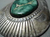 Mesmerizing Vintage Native American Navajo Damale Turquoise Sterling Silver Pendant-Nativo Arts