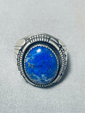 Brilliant Raymond Begay Vintage Native American Navajo Lapis Sterling Silver Ring-Nativo Arts
