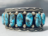 Grant Pawicki Astounding Vintage Native American Hopi Blue Diamond Sterling Silver Bracelet-Nativo Arts