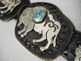 Important Vintage Hopi Native American Turquoise Sterling Silver Concho Belt-Nativo Arts