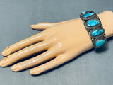Impressive Vintage Native American Navajo Turquoise Sterling Silver Bracelet-Nativo Arts