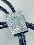 Micro Hand Carvings Vintage Native American Hopi Sterling Silver Bolo Tie-Nativo Arts