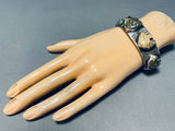 Important Bear Vintage Native American Navajo Turquoise Sterling Silver Bracelet Cuff-Nativo Arts
