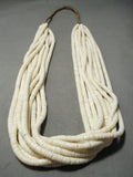 Monumental Vintage Santo Domingo Shell Necklace Native American Old-Nativo Arts