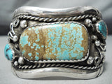 Tremendous Navajo Native American 8 Turquoise Coral Sterling Silver Bracelet-Nativo Arts