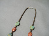 Native American Wonderful Santo Domingo Royston Turquoise & Coral Necklace-Nativo Arts