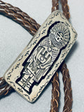 Astounding Vintage Native American Navajo Sterling Silver Kachina Bolo-Nativo Arts