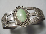 Earlier Vintage Native American Navajo Cerrillos Turquoise Sterling Silver Bracelet Old-Nativo Arts