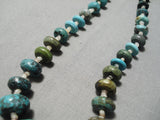 Rare Turquoise! Vintage Navajo Heishi Sterling Silver Native American Necklace-Nativo Arts