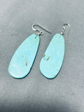 Native American Striking Santo Domingo Royston Turquoise Sterling Silver Earrings-Nativo Arts