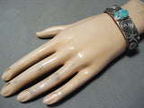 Unique Navajo Native American 8 Turquoise Sterling Silver Bracelet-Nativo Arts