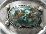 Unforgettable Vintage Native American Navajo Turquoise Sterling Silver Bracelet Old-Nativo Arts