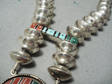 Important Vintage Native American Navajo Ernest Benally Turquoise Sterling Silver Necklace-Nativo Arts