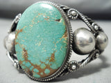 Early Huge Vintage Native American Navajo Royston Turquoise Coiled Sterling Silver Bracelet-Nativo Arts
