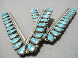 Spectacular Vintage Native American Navajo Turquoise Sterling Silver Collar Pins Old-Nativo Arts