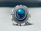 Jimmy Secatero Vintage Native American Navajo Bisbee Turquoise Sterling Silver Ring-Nativo Arts