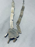 Most Detailed Hand Carved Vintage Turquoise Sterling Silver Necklace-Nativo Arts