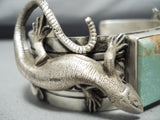 Spectacular San Felipe Native American 8 Turquoise Sterling Silver Bracelet-Nativo Arts