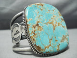 One Of The Best Vintage Native American Navajo #8 Turquoise Sterling Silver Thunderbird Bracelet-Nativo Arts