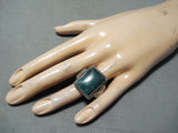 Marvelous Vintage Native American Navajo Green Spiderweb Sterling Silver Ring-Nativo Arts
