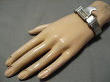 Striking Vintage Native American Navajo 18k Gold Sterling Silver Shark Bracelet Old-Nativo Arts