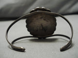 Important Blue Warrior Turquoise Vintage Native American Navajo Toad Sterling Silver Bracelet-Nativo Arts