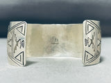 Noteworthy Vintage Signed Native American Hopi Handcarved Storyteller Sterling Silver Bracelet-Nativo Arts