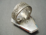 Native American Important Inlay Master Navajo Turquoise Coral Sterling Silver Inlay Ring-Nativo Arts