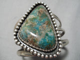Heavy Huge Vintage Native American Navajo Royston Turquoise Sterling Silver Bracelet Old-Nativo Arts