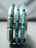 Tremendous Vintage Native American Navajo Turquoise Sterling Silver Bracelet Old-Nativo Arts