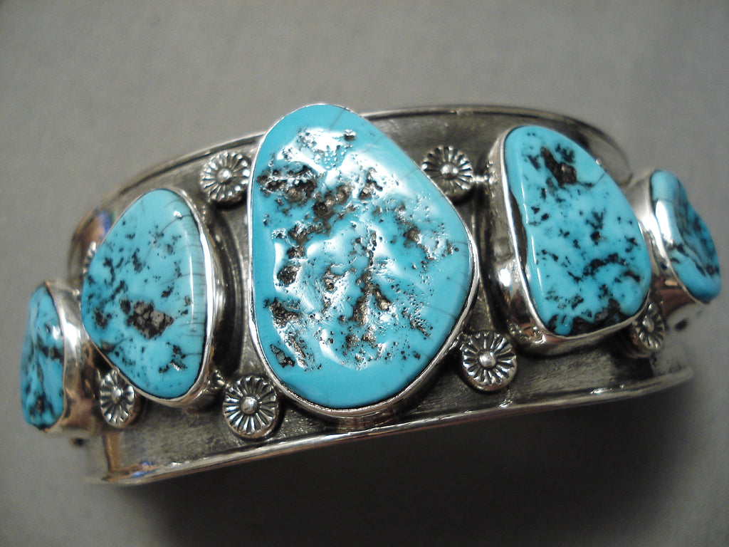 Important Chee Vintage Native American Navajo Turquoise Sterling
