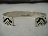 Important Vintage Native American Navajo Earl Plummer Turquoise Inlay Sterling Silver Bracelet-Nativo Arts