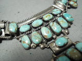 One Of Biggest Best Vintage Native American Navajo Royston Turquoise Sterling Silver Necklace-Nativo Arts