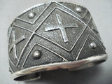 Incredible Native American Navajo Signed Sterling Silver Crosses Bracelet-Nativo Arts