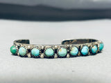 Very Old Vintage Native American Navajo Blue Green Turquoise Sterling Silver Bracelet-Nativo Arts