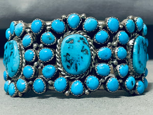 Ben Touchine Vintage Native American Navajo Turquoise Sterling Silver Bracelet-Nativo Arts