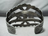 Early 1900's Vintage Native American Navajo Crossed Arrows Turquoise Sterling Silver Bracelet-Nativo Arts
