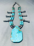 Jaw Dropping Vintage Native American Navajo Turquoise Sterling Silver Cross Necklace-Nativo Arts