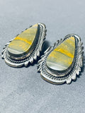 One Of The Most Rare Vintage Native American Navajo Ben Begaye Honeybee Jasper Earrings-Nativo Arts