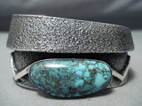 One Of The Most Unique Native American Navajo Aaron Anderson Turquoise Sterling Silver Bracelet-Nativo Arts