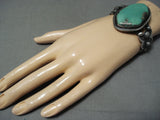 Breathtaking Native American Navajo Royston Turquoise Sterling Silver Bracelet Signed-Nativo Arts