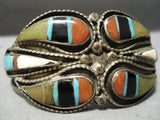 Opulent Vintage Native American Navajo Turquoise Jade Sterling Silver Bracelet Old-Nativo Arts