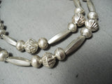 Fantastic Vintage Navajo Sterling Silver Bead Necklace Native American Old-Nativo Arts