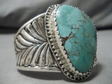 Tremendous Heavy Vintage Native American Navajo Spiderweb Turquoise Sterling Silver Bracelet-Nativo Arts