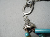 Fabulous Vintage Native American Navajo Turquoise Sterling Silver Charm Bracelet-Nativo Arts