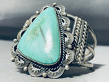 Scar Matrix Vintage Native American Navajo Light Green Turquoise Sterling Silver Bracelet-Nativo Arts